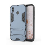 HATOLY iPhone X - Custodia protettiva per armatura robotica Custodia in TPU Custodia blu scuro + cavalletto