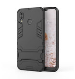 HATOLY iPhone X - Robotic Armor Case Cover Cas TPU Hoesje Zwart + Kickstand