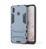 HATOLY iPhone XR - Robotic Armor Case Cover Cas TPU Hoesje Navy + Kickstand
