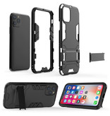 HATOLY iPhone XS - Robotic Armor Case Cover Cas TPU Case Black + Kickstand