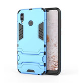 HATOLY iPhone XS - Robotic Armor Case Cover Cas TPU Case Blue + Kickstand