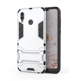 HATOLY iPhone XS Max - Custodia protettiva per armatura robotica Custodia in TPU bianca + cavalletto