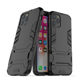 HATOLY iPhone 11 Pro - Robotic Armor Case Cover Cas TPU Hoesje Zwart + Kickstand