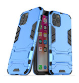 HATOLY iPhone 11 Pro - Robotic Armor Case Cover Cas TPU Hoesje Blauw + Kickstand