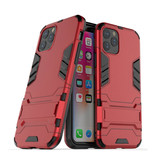 HATOLY iPhone 11 Pro Max - Custodia protettiva per armatura robotica Custodia in TPU rossa + cavalletto