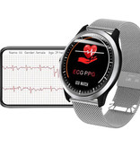 Lemfo Sport Smartwatch N58 EKG + PPG Fitness Sport Aktivität Tracker Smartphone Uhr iOS Android iPhone Samsung Huawei Black Metal