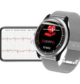 Lemfo Sport Smartwatch N58 EKG + PPG Fitness Sport Aktivität Tracker Smartphone Uhr iOS Android iPhone Samsung Huawei Silver Metal