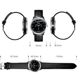 Lemfo Smartwatch sportivo N58 ECG + PPG Fitness Sport Activity Tracker Orologio per smartphone iOS Android iPhone Samsung Huawei Pelle nera