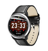 Lemfo Smartwatch sportivo N58 ECG + PPG Fitness Sport Activity Tracker Orologio per smartphone iOS Android iPhone Samsung Huawei Pelle nera