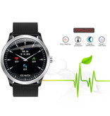 Lemfo Deportes Smartwatch ECG + PPG Fitness Rastreador de actividad deportiva Reloj inteligente iOS Android iPhone Samsung Huawei Marrón Cuero