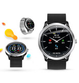 Lemfo Deportes Smartwatch ECG + PPG Fitness Rastreador de actividad deportiva Reloj inteligente iOS Android iPhone Samsung Huawei Marrón Cuero