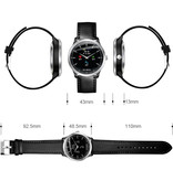 Lemfo Sportowy smartwatch EKG + PPG Fitness Sportowy monitor aktywności Smartfon Zegarek iOS Android iPhone Samsung Huawei Brązowa skóra