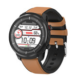 Senbono S10 Smartwatch Fitness Sport Aktivität Tracker Smartphone Uhr iOS Android iPhone Samsung Huawei Brown Leder