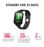 Stuff Certified® B57 Sports Smartwatch Fitness Sport Activity Tracker Heart Rate Monitor Smartphone Watch iOS Android iPhone Samsung Huawei Black