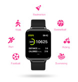 Stuff Certified® B57 Sports Smartwatch Fitness Sport Activity Tracker Hartslagmeter Smartphone Horloge iOS Android iPhone Samsung Huawei Zwart