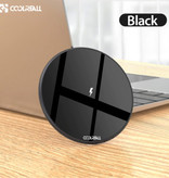 Coolreall Cargador inalámbrico universal Qi de 15 W, almohadilla de carga inalámbrica, negro