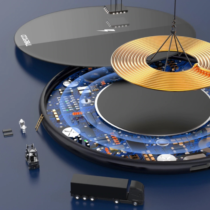 Coolreall Tappetino di ricarica wireless per caricabatterie wireless universale Qi da 15 W rosso