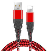 Coolreall Lightning Cable de carga USB Cable de datos Cargador de nylon trenzado de 1M iPhone / iPad / iPod Rojo