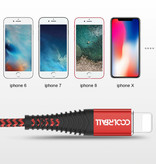 Coolreall Lightning USB Oplaadkabel Datakabel 1M Gevlochten Nylon Oplader iPhone/iPad/iPod Rood