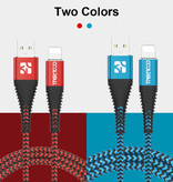 Coolreall Câble de charge USB Lightning Câble de données 1M Chargeur en nylon tressé iPhone / iPad / iPod Bleu