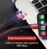 Coolreall Cable de carga USB Lightning Cable de datos Cargador de nylon trenzado 2M iPhone / iPad / iPod Azul