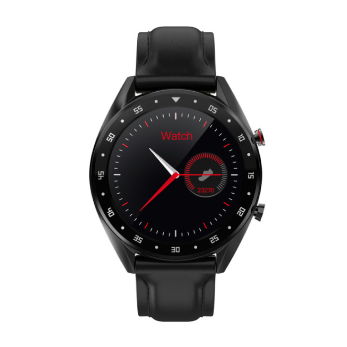 Deportes Smartwatch Fitness Sport Activity Tracker Smartphone Reloj iOS Android iPhone Samsung Huawei Negro Cuero