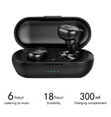 Stuff Certified® DT-1 TWS Auriculares inalámbricos con control táctil inteligente Bluetooth 5.0 Auriculares inalámbricos en la oreja Auriculares Auriculares de 300 mAh Negro