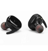 Stuff Certified® DT-1 TWS Auriculares inalámbricos con control táctil inteligente Bluetooth 5.0 Auriculares inalámbricos en la oreja Auriculares Auriculares de 300 mAh Negro