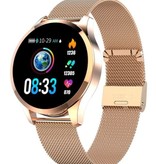 Stuff Certified® Originele Q8 Smartband Fitness Sport Activity Tracker Smartwatch Smartphone Horloge OLED iOS Android iPhone Samsung Huawei Rose Gold Metaal
