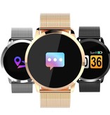 Stuff Certified® Originale Q8 Smartband Fitness Sport Activity Tracker Smartwatch Smartphone Watch OLED iOS Android iPhone Samsung Huawei Rose Gold Metal