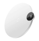 Baseus Caricatore wireless universale Qi Display a LED da 10W Tappetino di ricarica wireless bianco