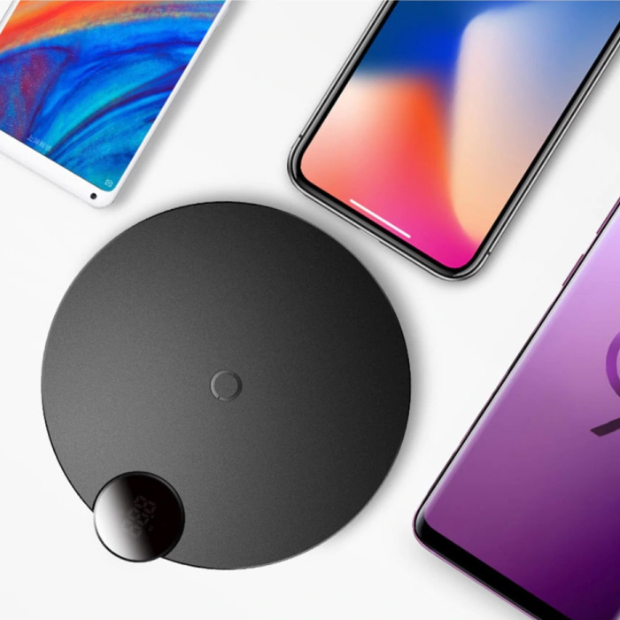 Baseus Chargeur sans fil universel Qi Chargeur sans fil à écran LED 10W Noir