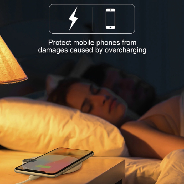 Baseus Chargeur sans fil universel Qi Chargeur sans fil à écran LED 10W Noir