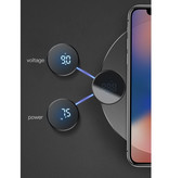 Baseus Cargador inalámbrico universal Qi de 10 W con pantalla LED y base de carga inalámbrica negra