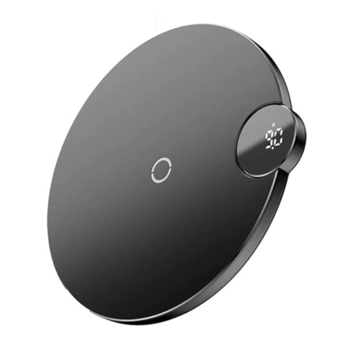 Baseus Uniwersalna ładowarka bezprzewodowa Qi 10 W z wyświetlaczem LED i bezprzewodową ładowarką w kolorze czarnym