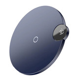 Baseus Qi Universal Wireless Charger 10-W-LED-Display Wireless Charging Pad Blau