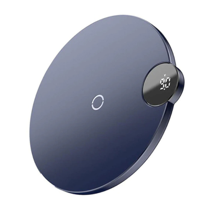 Qi Universal Wireless Charger 10-W-LED-Display Wireless Charging Pad Blau