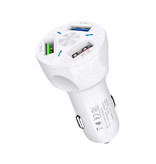 AIXXCO Chargeur / Carcharger de voiture à trois ports Quick Charge 3.0 de Qualcomm - Blanc