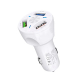 AIXXCO Qualcomm Quick Charge 3.0 Triple Port Car Charger / Carcharger - White
