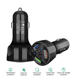 AIXXCO Cargador para automóvil Qualcomm Quick Charge 3.0 de tres puertos - Negro