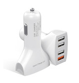 Ykz Qualcomm Quick Charge 3.0 Quad Port Car Charger / Carcharger - White