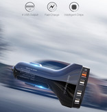 Ykz Qualcomm Quick Charge 3.0 Quad Port Autolader/Carcharger - Zwart