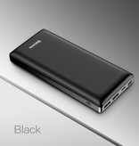 Baseus Cargador externo 30.000mAh Powerbank Batería de emergencia Cargador de batería Negro