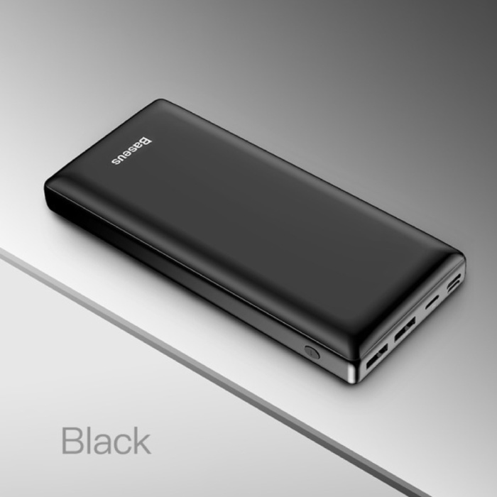 Cargador externo 30.000mAh Powerbank Batería de emergencia Cargador de batería Negro