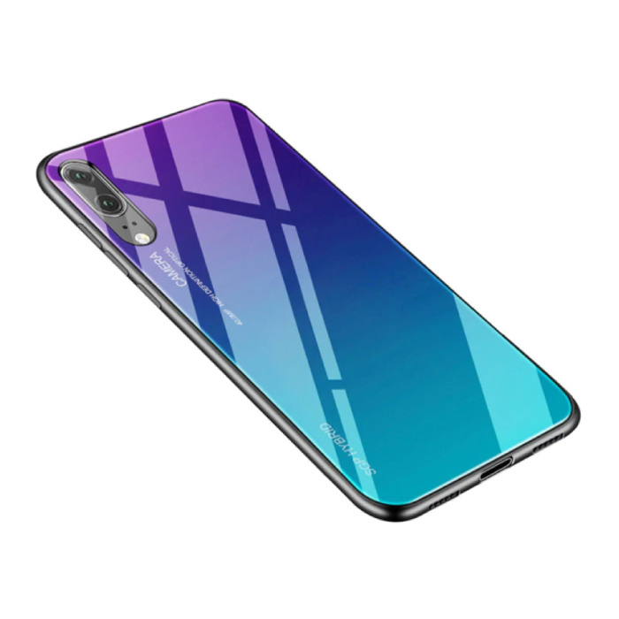 Huawei P20 Lite - Custodia protettiva con armatura sfumata Custodia in TPU blu