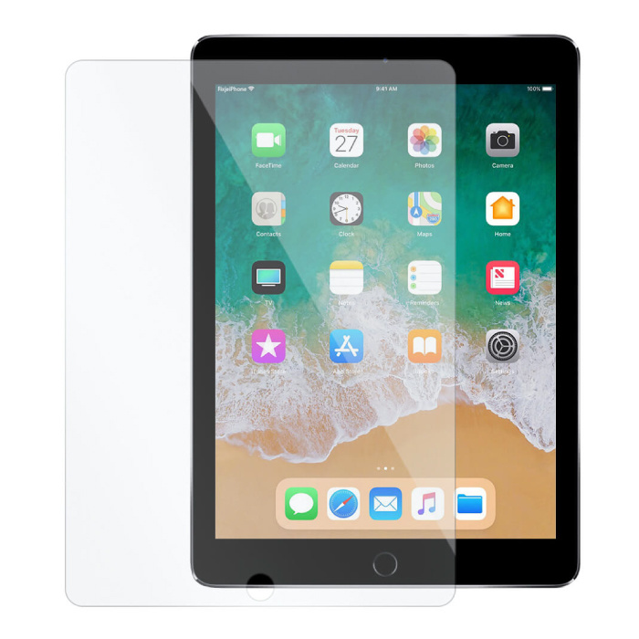 Pellicola in vetro temperato per iPad 9.7 "(2018). Pellicola in vetro temperato