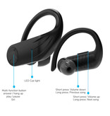 Caletop Auricolari wireless B1 TWS con gancio per l'orecchio Bluetooth 5.0 Auricolari wireless in-ear Auricolari Auricolari 950mAh Auricolare nero