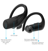 Caletop Écouteurs sans fil B1 TWS avec crochet d'oreille Bluetooth 5.0 écouteurs intra-auriculaires sans fil écouteurs écouteurs 950mAh noir