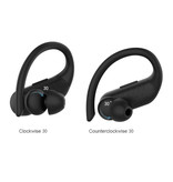 Caletop Auricolari wireless B1 TWS con gancio per l'orecchio Bluetooth 5.0 Auricolari wireless in-ear Auricolari Auricolari 950mAh Auricolare nero