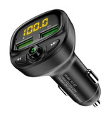 FLOVEME Dual USB Car Charger Bluetooth Transmitter Handsfree Charger FM Radio Kit With SD Card Slot Black